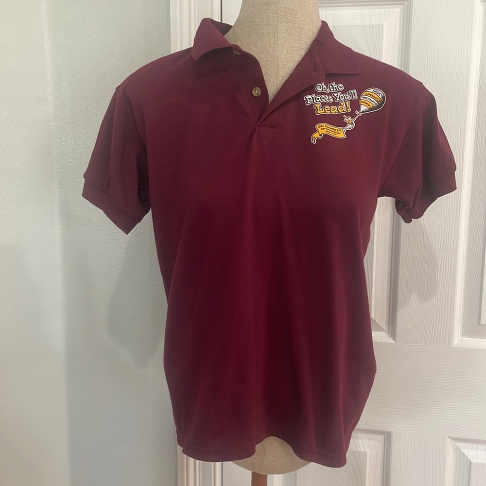 Oh, the places you’ll lead polo shirt burgundy, short sleeve youth size L 14/16